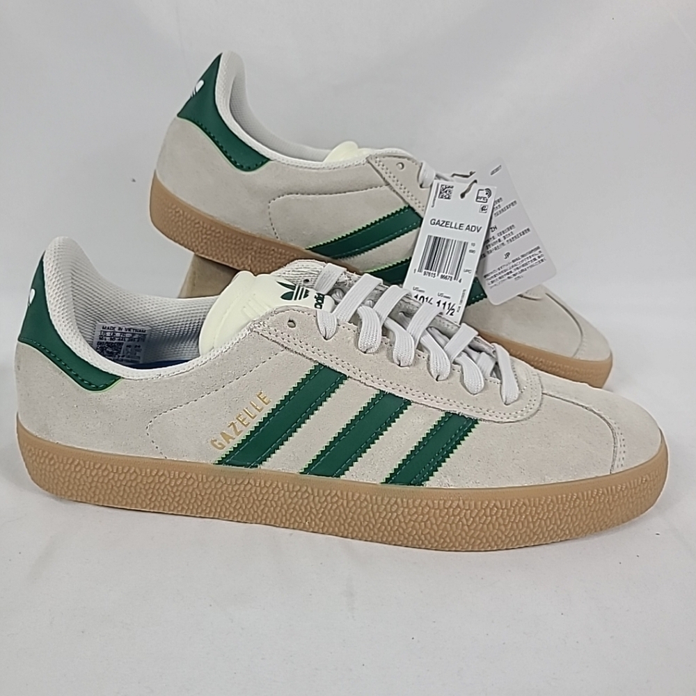 NEW Adidas Originals Gazelle ADV Sneakers Cream White Gum Sz M 10.5, W 11.5